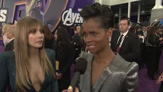 Avengers: Endgame World Premiere || Elizabeth Olsen and Letitia Wright Soundbite || #SocialNews.XYZ