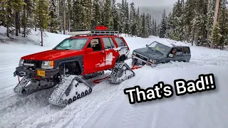 Toyota Gets Stuck 11 Miles Out A Snowmobile Trail!