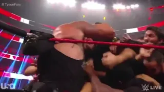 Braun Strowman and Tyson Fury brawl on Raw