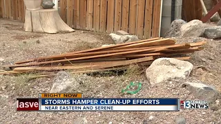 Today's storms hinder clean-up efforts