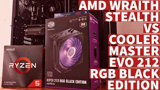 AMD WRAITH STEALTH COOLER VS COOLER MASTER HYPER 212 RGB BLACK EDITION | BENCHMARK & PERFORMANCE