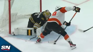 Flyers' Morgan Frost Goes Between The Legs To Beat Bruins' Jeremy Swayman For The Circus Goal