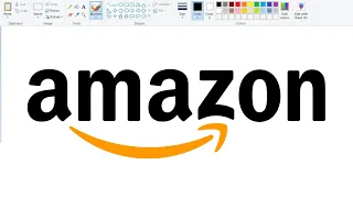 How to draw The Amazon Logo on Computer using Ms Paint | Amazon Logo Drawing | Ms Paint.