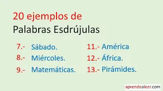 20 ejemplos de palabras esdrujulas para niños