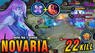 22 Kills!! New OP Emblem for Novaria (ONE SHOT DELETE) - Build Top 1 Global Novaria ~ MLBB