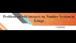 problem on odd integers in number system in telugu.