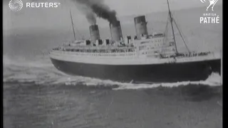 Storms delay the ocean liner Queen Mary (1949)