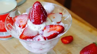 How To Make STRAWBERRY BINGSU (Korean Shaved Ice)