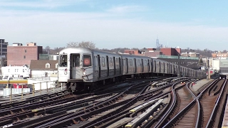 NYC Subway HD 60fps: Riding R68 D Train via A & F Line Fulton Street to Neptune Avenue (2/18/17)