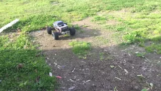 Traxxas t-maxx brushless cyclone donuts and bashing on 3s