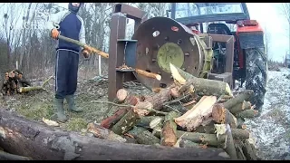 Fastest Automatic Firewood Processing Machine, Homemade Modern Wood Cutting Chainsaw Machines