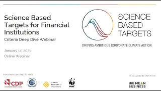 Science-Based Targets for Financial Institutions: Criteria Deep Dive Webinar