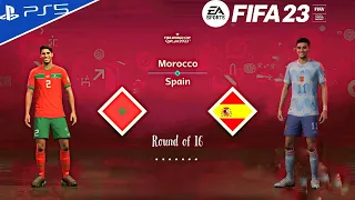 FIFA 23 - Morocco vs Spain - Qatar World Cup 2022 Round of 16 Match | PS5™ [4K60]