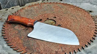 Knife Making - Making a Serbian Cleaver With a Saw Blade