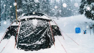 Одиночный поход в сильный снегопад | Сильный снегопад, который никогда не перестает идти
