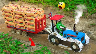 diy tractor heavy truck stuck in mud with Parle G science project part-6 ‎@sanocreator 