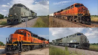 Trains at Justin, TX - Ft. Primer Duo & BNSF GP60 DPU (July 10, 2023)