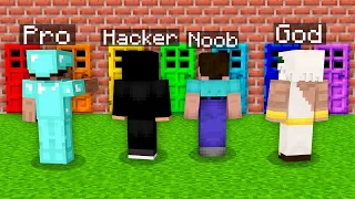 ALL COLOR RAINBOW DOOR CHALLENGE! Minecraft NOOB vs PRO vs HACKER vs GOD! 100% TROLLING SECRET TRAP