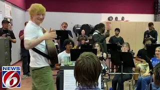 Ed Sheeran surprises Florida band students with performance, free concert tickets