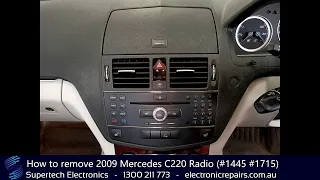 How to remove 2009 Mercedes C220 Radio (#1445 #1715)