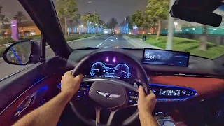 2022 Genesis GV70 3.5T Sport Prestige POV Foggy Night Drive (3D Audio)(ASMR)