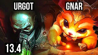 URGOT vs GNAR (TOP) | Rank 2 Urgot, 500+ games, 11/3/8, Godlike | TR Master | 13.4