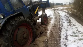 Засадили МТЗ 80 с КУНом по самое не балуй!