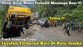 Boss crushed by car || SECONDS of Car Overturning and Truck Jumping in Batu Jomba