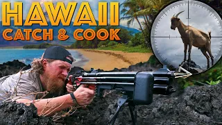 AIR RIFLE Wild Hawaiian GOAT Catch Clean and Cook - Ep. 4 of 5 Hawaii Catch and Cook