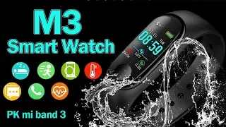 M3 Plus Fitness Bracelet Color-screen IP67 sports Heart Rate Smart band pk mi band 3