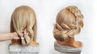 Beautiful hairstyles step by step. Wedding hairstyle. Volumetric braid