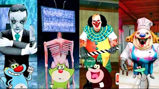 🖥️ TV HEAD vs EVIL DOLL vs ICE SCREAM 6 vs IT HORROR CLOWN Gameplay With Oggy and Jack Voice