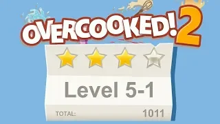 Overcooked 2. Level 5-1. 4 stars. 2 player Co-op