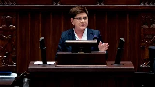 Wystąpienie premier Beaty Szydło w Sejmie