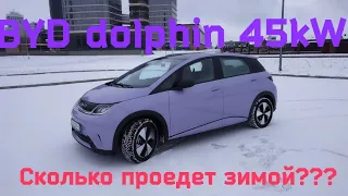 BYD Dolphin запас хода зимой на одной зарядке.