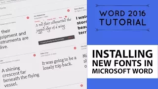 Installing new fonts in Microsoft Word - Word 2016 Tutorial [15/52]