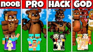 Minecraft Battle: FAMILY FNAF HOUSE BUILD CHALLENGE NOOB vs PRO vs HACKER vs GOD Animation