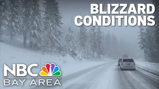 Monster storm hits Sierra Nevada with heavy snow, high winds