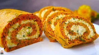 Carrot Roll with Cheese Filling