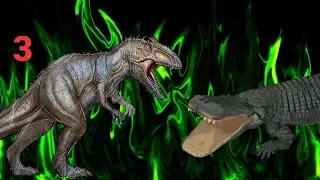 ГИГАНОТОЗАВР vs ПУРУСЗАВРА! Динозавр vs каймана. Мега-битва! Бой №3.