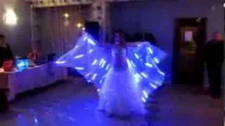 Sandra with led wings.