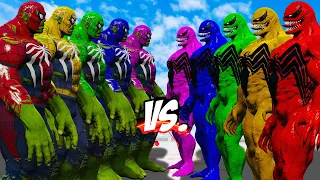 TEAM SPIDER HULK COLOR VS TEAM SPIDER VENOM COLOR - EPIC SUPERHEROES WAR