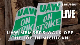 LIVE: UAW members walk off the job at Ford and Chrysler centers in Michigan