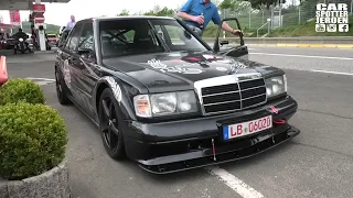 Mercedes 190E 2.5-16 Evolution II w/ DTM Mods at the Nurburgring! | Start-up, Accelerations!