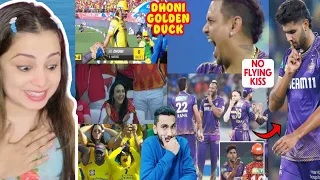 MS DHONI GOLDEN DUCK 😱🦢 HARSHIT RANA NEW CELEBRATION 😂 SUNIL NARINE LAUGHING | IPL 2024 | Reaction