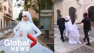 Beirut explosion: Bride's photoshoot interrupted by massive blast