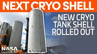Cryo Tank Shell 5 Rolled to the Launch Site | SpaceX Boca Chica