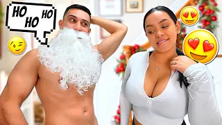 Walking Around In ONLY A Santa Beard To See My Girlfriends Reaction! *SHE GRABBED IT*