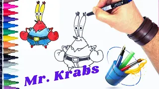 How To Draw Mr. Krabs Draw (SpongeBob SquarePants) | Cómo dibujar a Don Cangrejo (Bob Esponja)