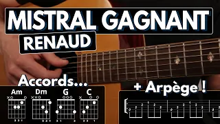 Jouer Mistral Gagnant de Renaud | Tuto Guitare acoustique (Tablature et Partition)